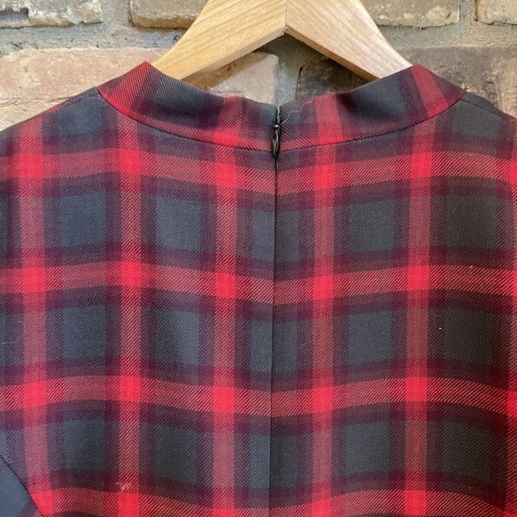 pendleton Plaid Wool MIDI Fit & Flare Dress Nwt 10 Red Olive Green - Picture 15 of 16